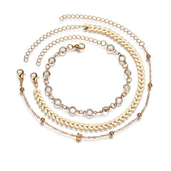 Crystal Anklet Set 3Pcs Set
