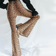 Leopard Print Flare Pants