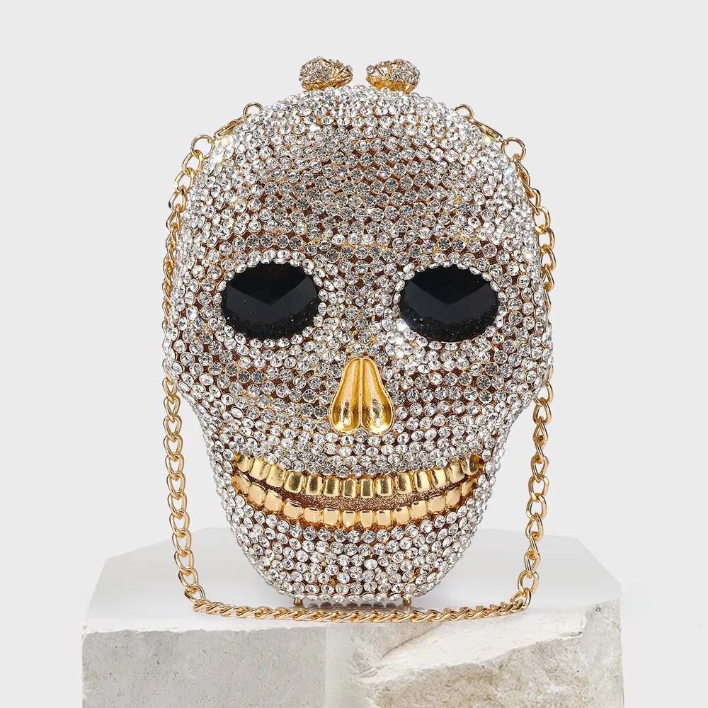 Diamond Skull Clutch Bag