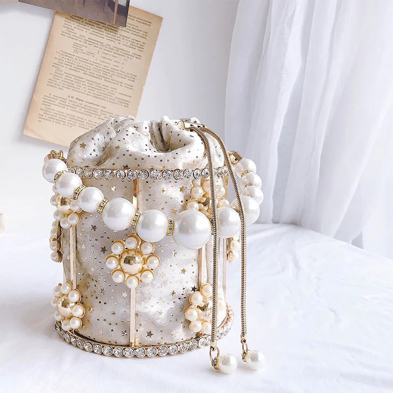 Diamonds Pearl Tote Bucket Bag