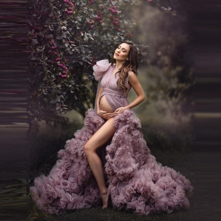 Elegant Tulle Maternity Gown