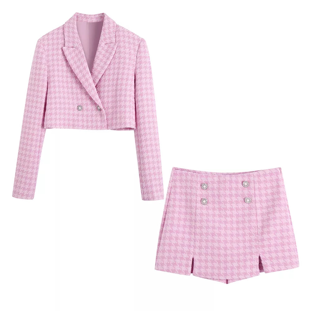 Elegant Tweed Skort Set