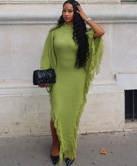 Fiona Knit Tassel Maxi Dress