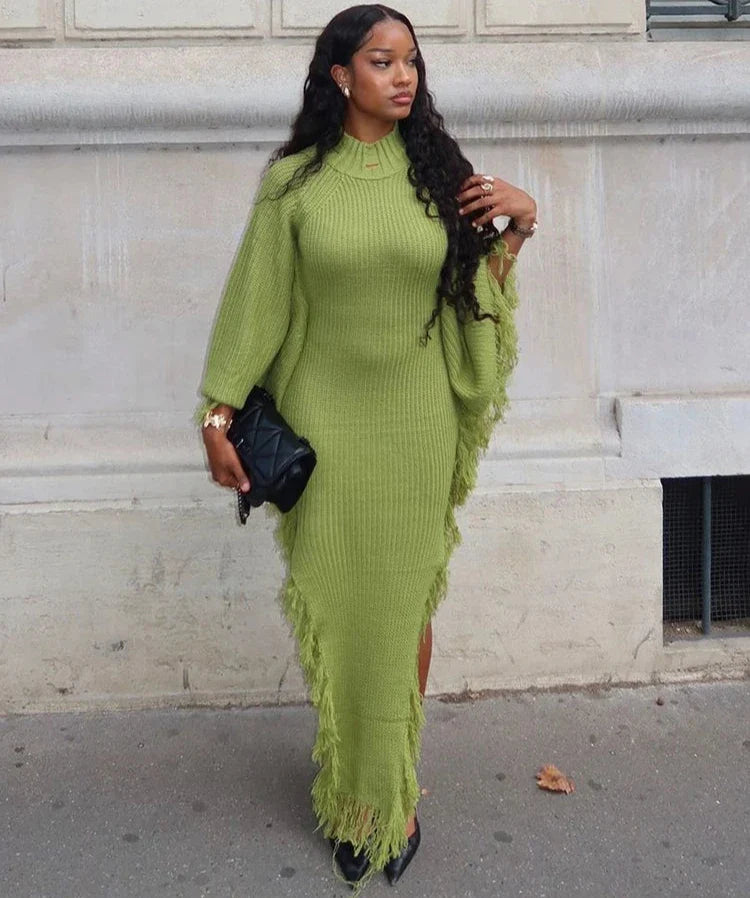 Fiona Knit Tassel Maxi Dress