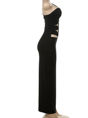 Playing Dress Up Black Cut Out Front Maxi Dress