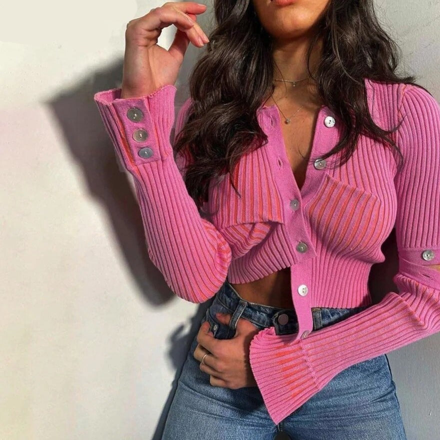 Candy Pink Off Track Sweater Top