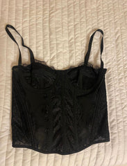 For Your Eyes Only Black Lace Corset Top