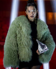 Oversize Green Faux Fur Jacket