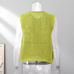Girl On The Go Knitted Button Up Vest