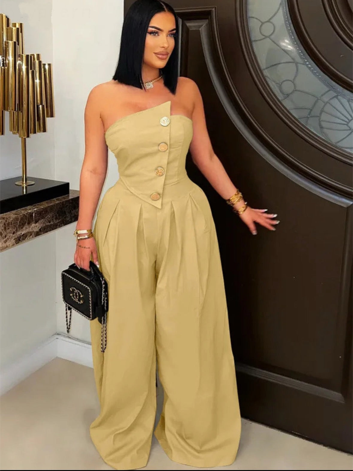 Old Money Button Down Jumpsuit