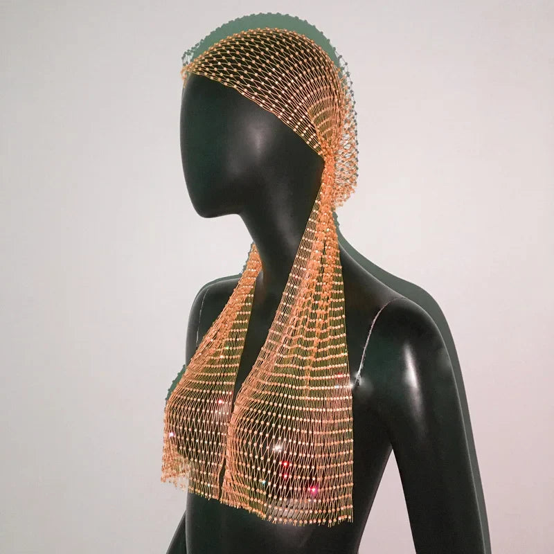 Glitter Rhinestone Headscarf
