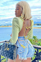 Gold Chain  Blazer & Crystal Pants