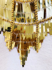 Golden Mini Skirt Set