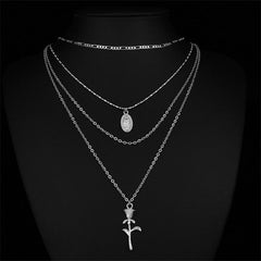 Golden Virgin Mary Pendant Necklace