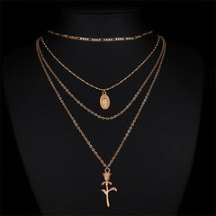 Golden Virgin Mary Pendant Necklace