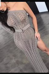 Good Vibes Only Crochet Maxi Dress