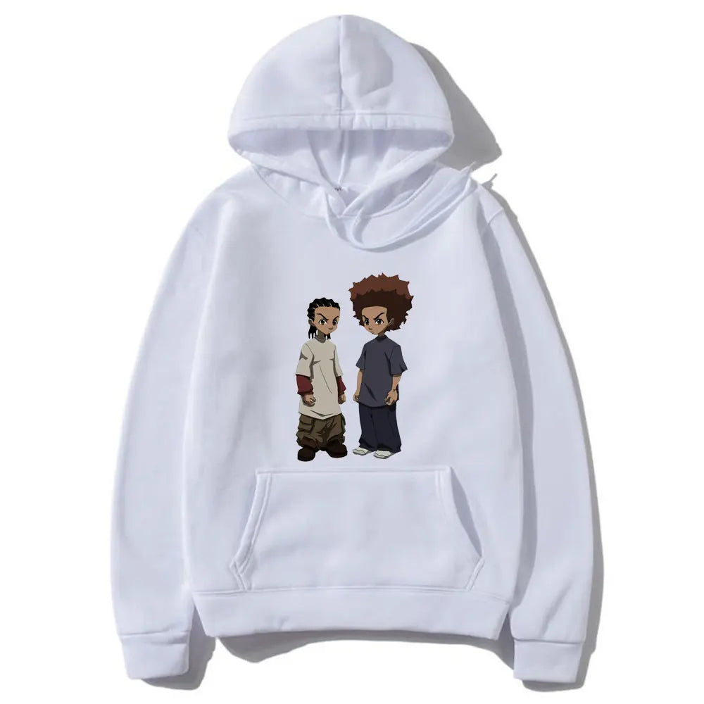 Boondocks Huey and Riley Men;s Hoodie Hip Hop Fashion