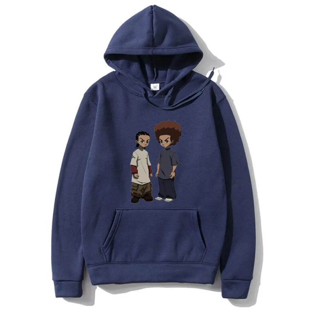 Boondocks Huey and Riley Men;s Hoodie Hip Hop Fashion