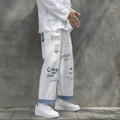 Loose StraightWinter Thicken Jeans Wide Leg Pants