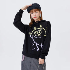 Loose Hooded 2021 Autumn New Vitality Graffiti Top Girls Lazy Street Style Street
