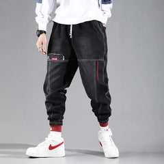 Men Graffiti Print Hip Hop Style Harem Denim Pants
