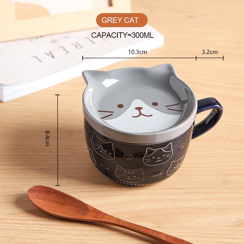 Ceramics Cute Cat Cup Gift Household Cartoon Kawaii