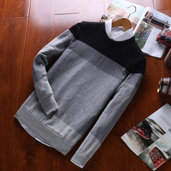 Sweater Pullover Striped Knitted Men Korean Casual Plain Jumper Clothes