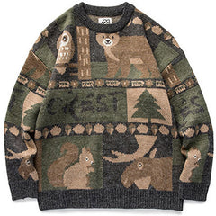 Sweater Men Y2k Cute Bear Harajuku Streetwear