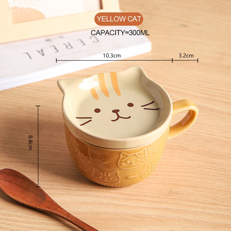 Ceramics Cute Cat Cup Gift Household Cartoon Kawaii