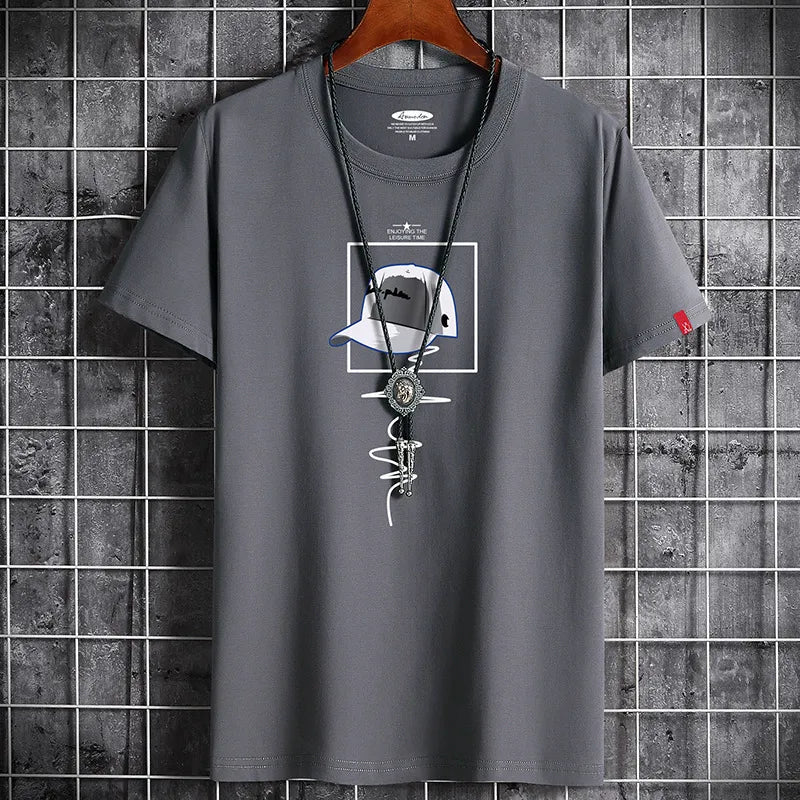 Men's Print Hat Solid Tees