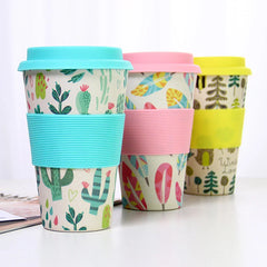 Bamboo Fibre Takeaway Coffee Cup,deal Mug For Travel & Outdoors 400ml
