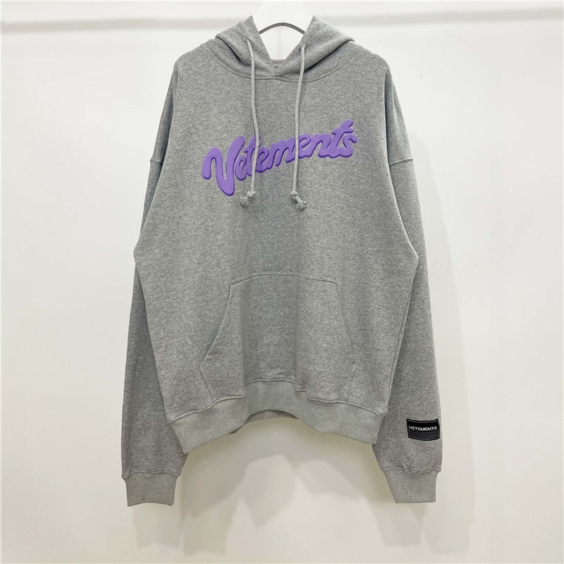 Men Hoodie Embroidery Vetements Fashion Oversize Pullovers