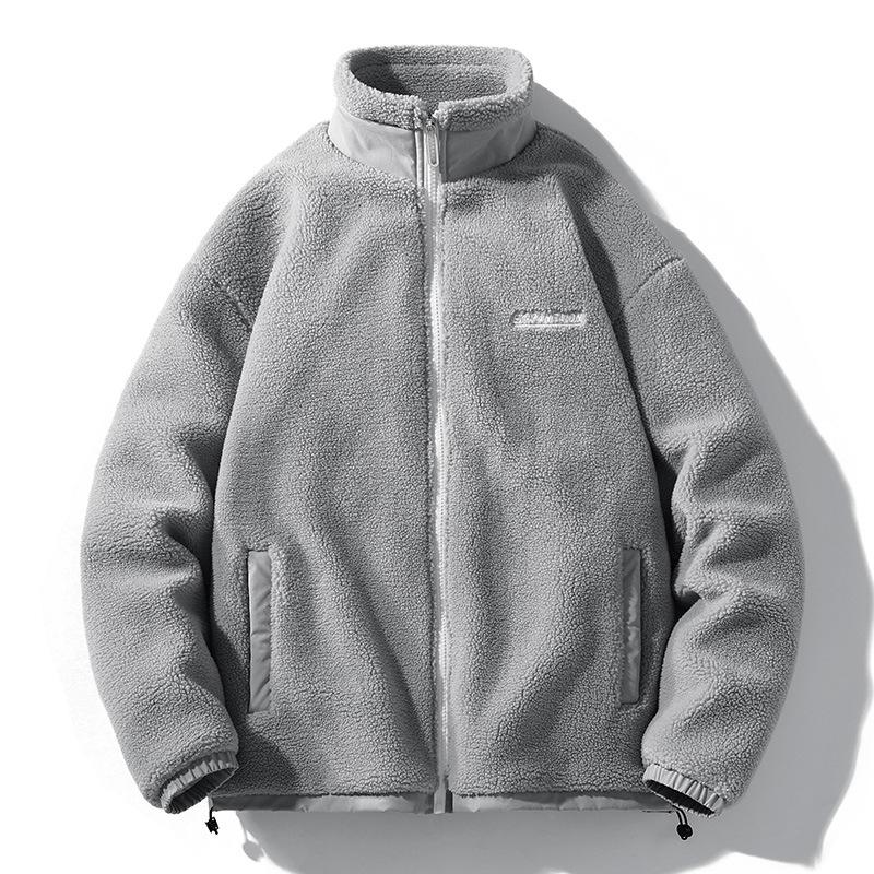 Men Oversize Lamb Fleece Plush Jacket