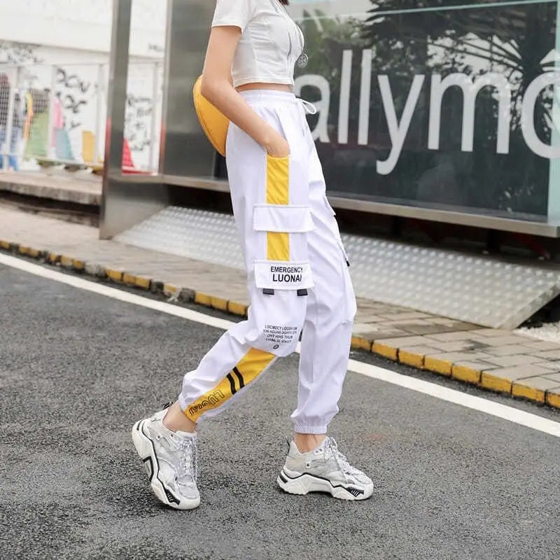 Summer 2024 Women's Lace-Up Cargo Pants: High Waist, Loose Fit