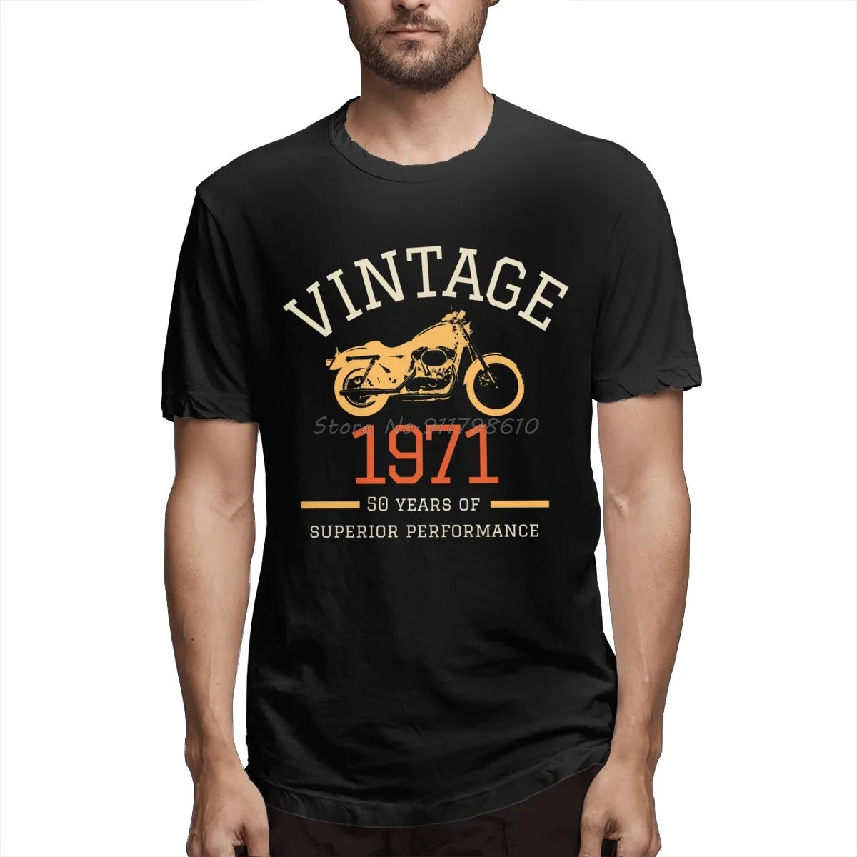 1971 Vintage 50th Birthday Motorcycle Men's Retro Tee