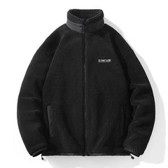 Men Oversize Lamb Fleece Plush Jacket