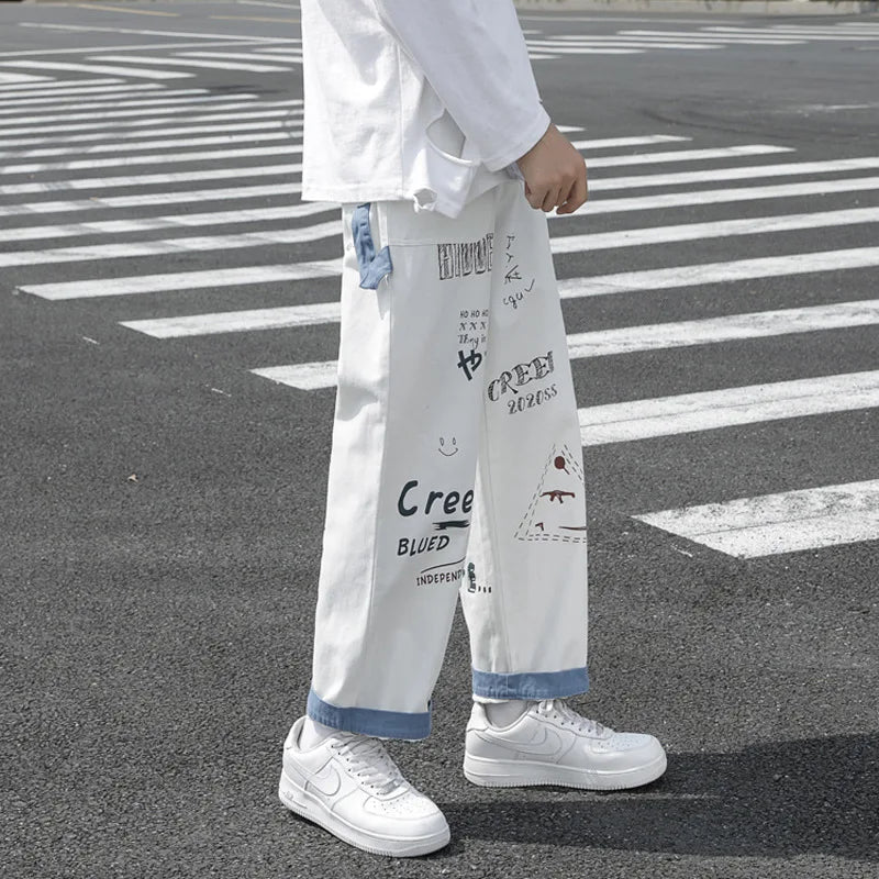 Loose StraightWinter Thicken Jeans Wide Leg Pants