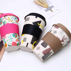 Bamboo Fibre Takeaway Coffee Cup,deal Mug For Travel & Outdoors 400ml