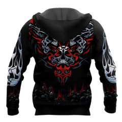 Men Autumn 3D All Over Printed Jacket with Skull Design