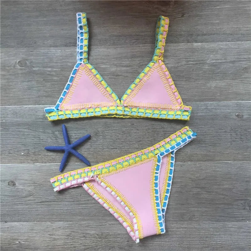 Crochet swimsuit bikinis and sexy bandage Brazilian bikinis