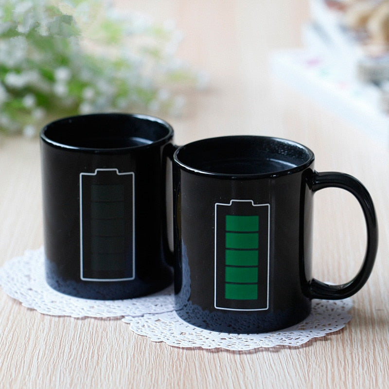 Battery Magic Mug Positive Energy Color Changing Cup Ceramic