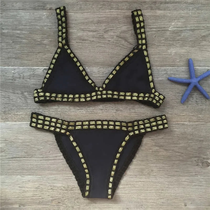 Crochet swimsuit bikinis and sexy bandage Brazilian bikinis