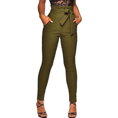 Ruched Bow Pencil Pants Women's