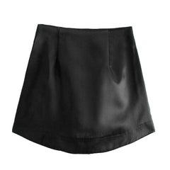 Satin High Waist Mini Skirt