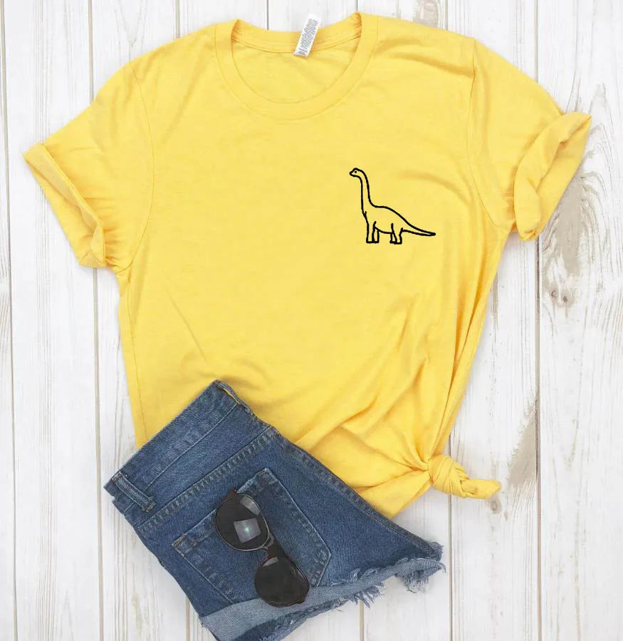 Cute Dinosaur Print T-shirt Casual