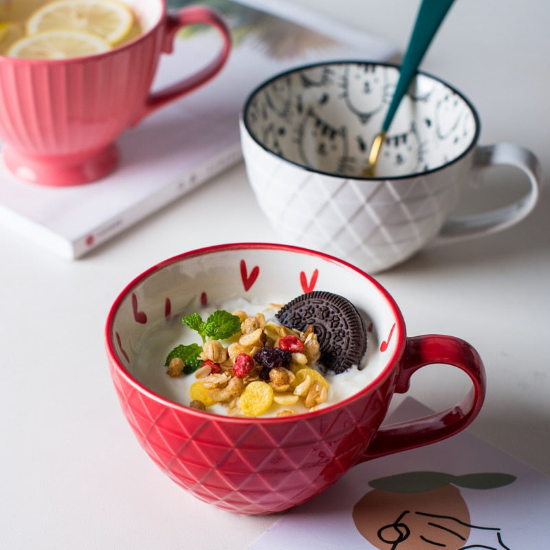 Ceramic Mugs Coffee Cup Breakfast Cereal Cute Ceramic Cup Milk