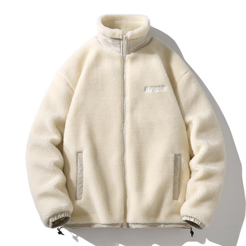 Men Oversize Lamb Fleece Plush Jacket