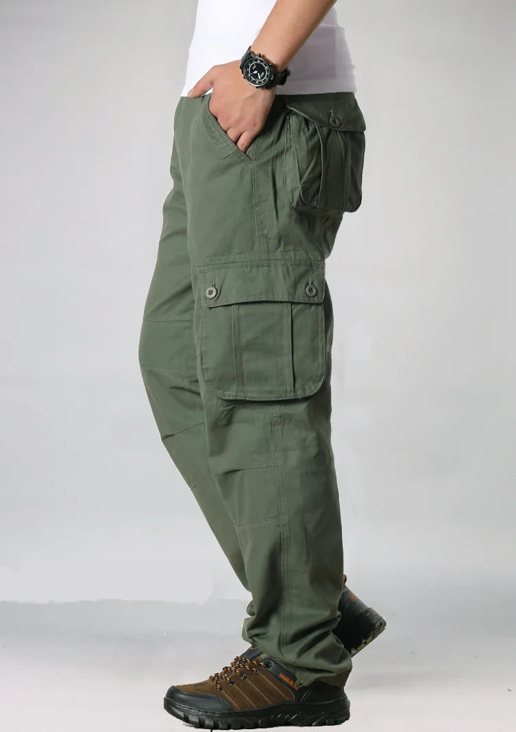 Men Cargo Pants Casual Multi Pockets Military Tactical Pants Loose Straight