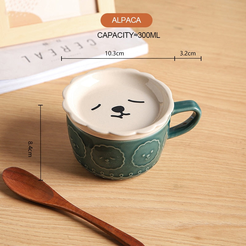 Ceramics Cute Cat Cup Gift Household Cartoon Kawaii