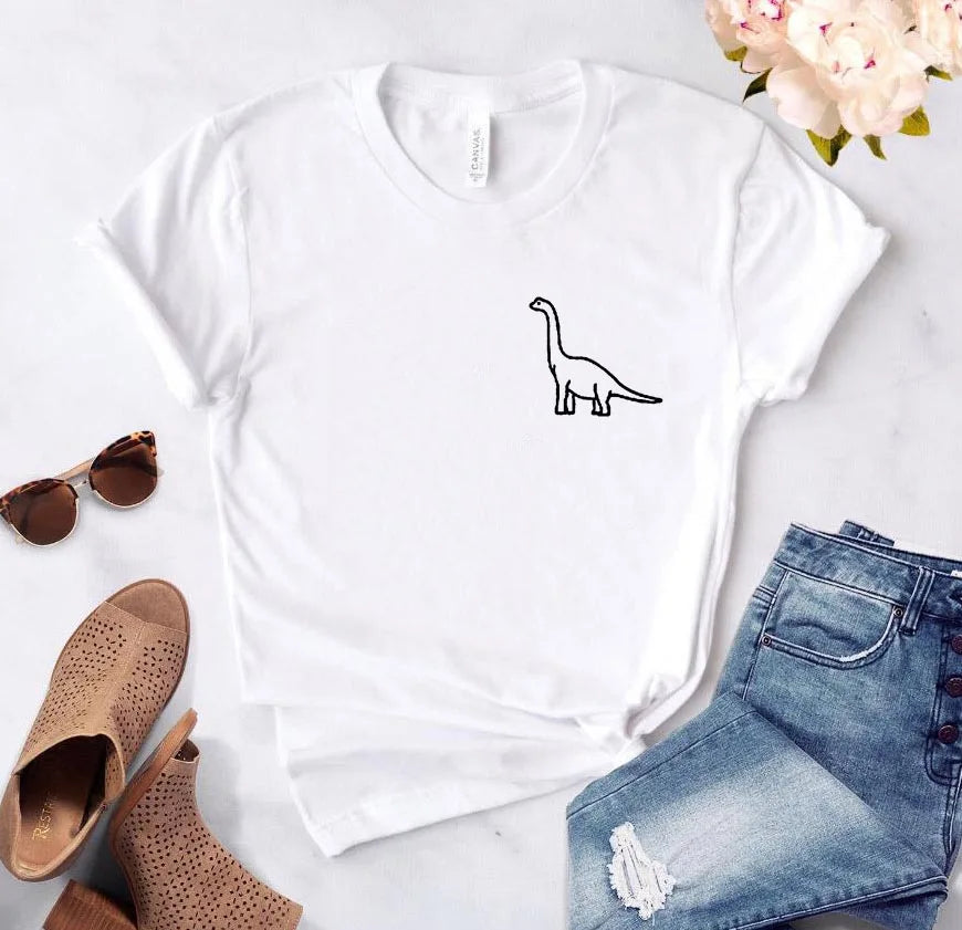 Cute Dinosaur Print T-shirt Casual